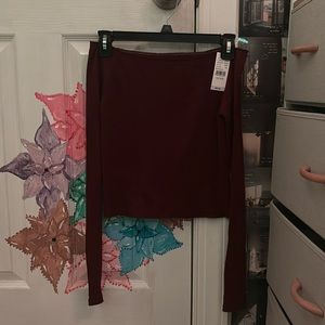 John Galt Red off the shoulder top